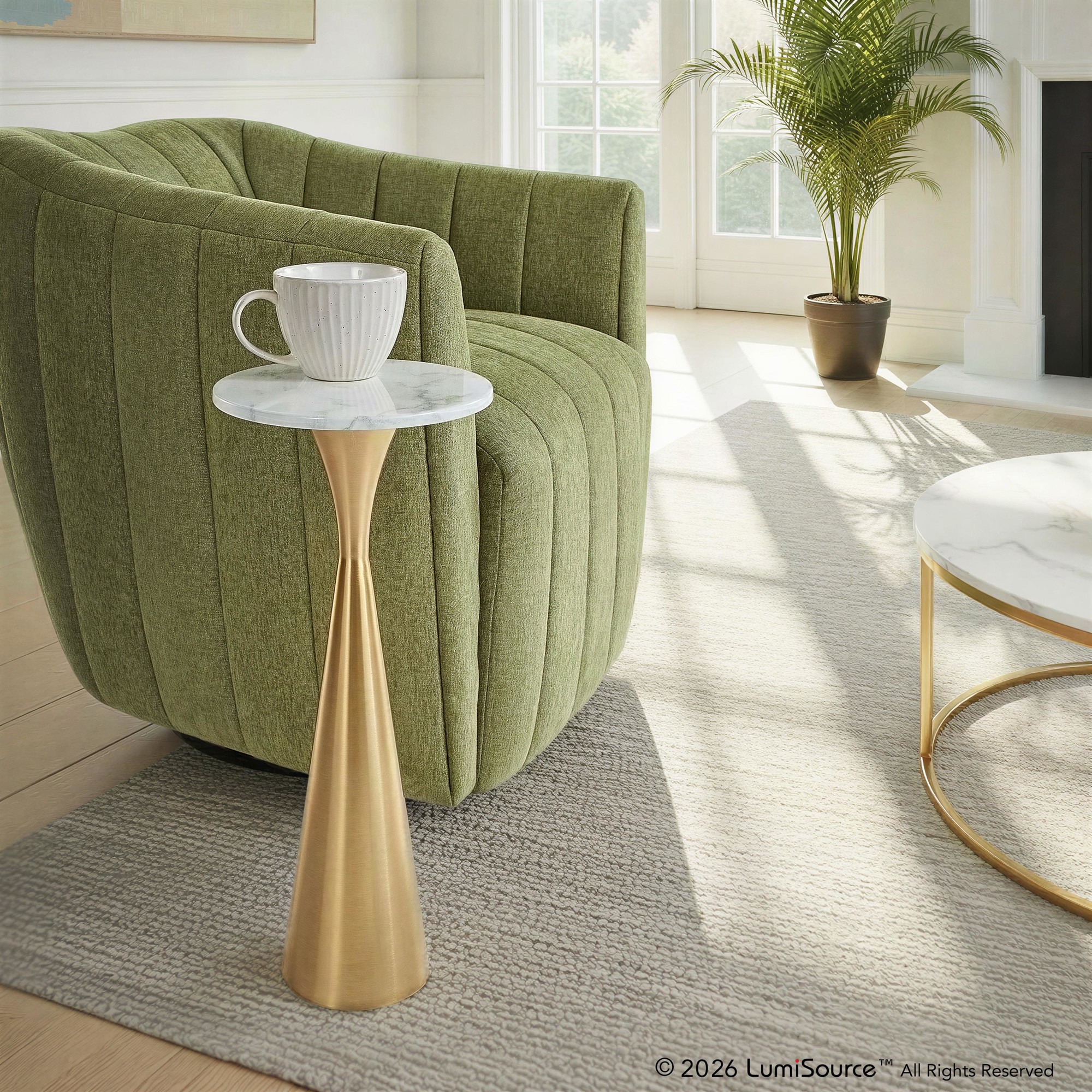 Gemma 22" Marble Side Table